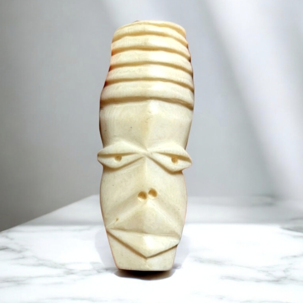 Vintage 1930s Carved Bone Tribal Pendant Estate Rare